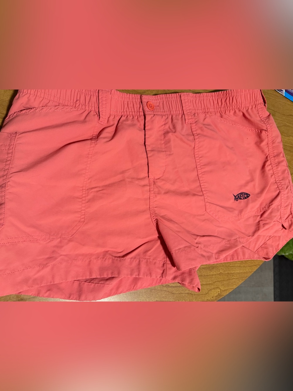Aftco Coral Pink Active Shorts with Pocket Logo